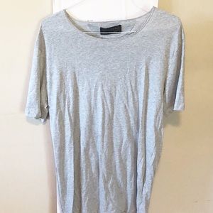 ZARA Low Cut Deluxe Long Length Gray T-shirt